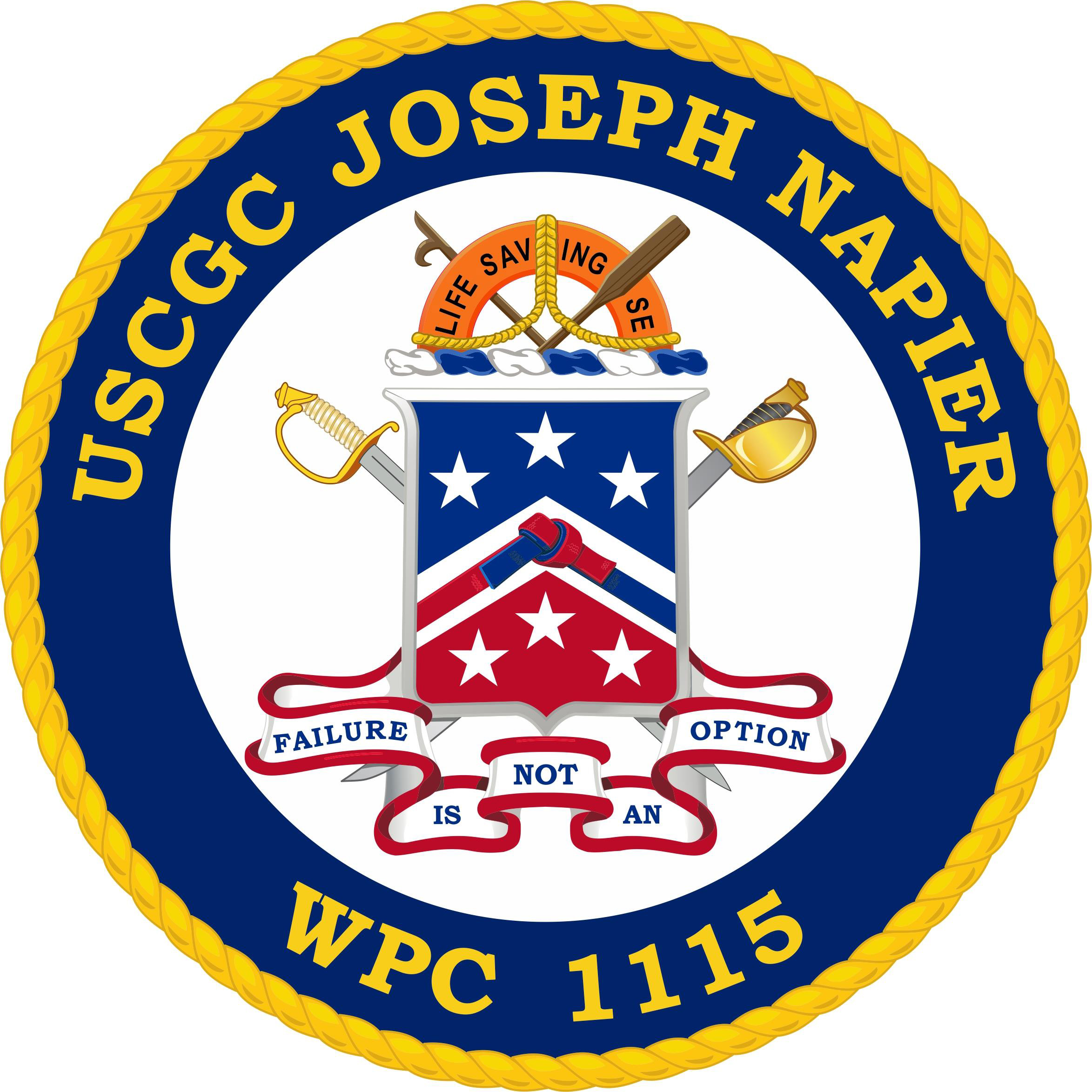 The Institute of Heraldry’s official crest for the Fast Response Cutter Jospeh Napier. (Institute of Heraldry, U.S. Army) The Institute of Heraldry’s official crest for the Fast Response Cutter Jospeh Napier. (Institute of Heraldry, U.S. Army)